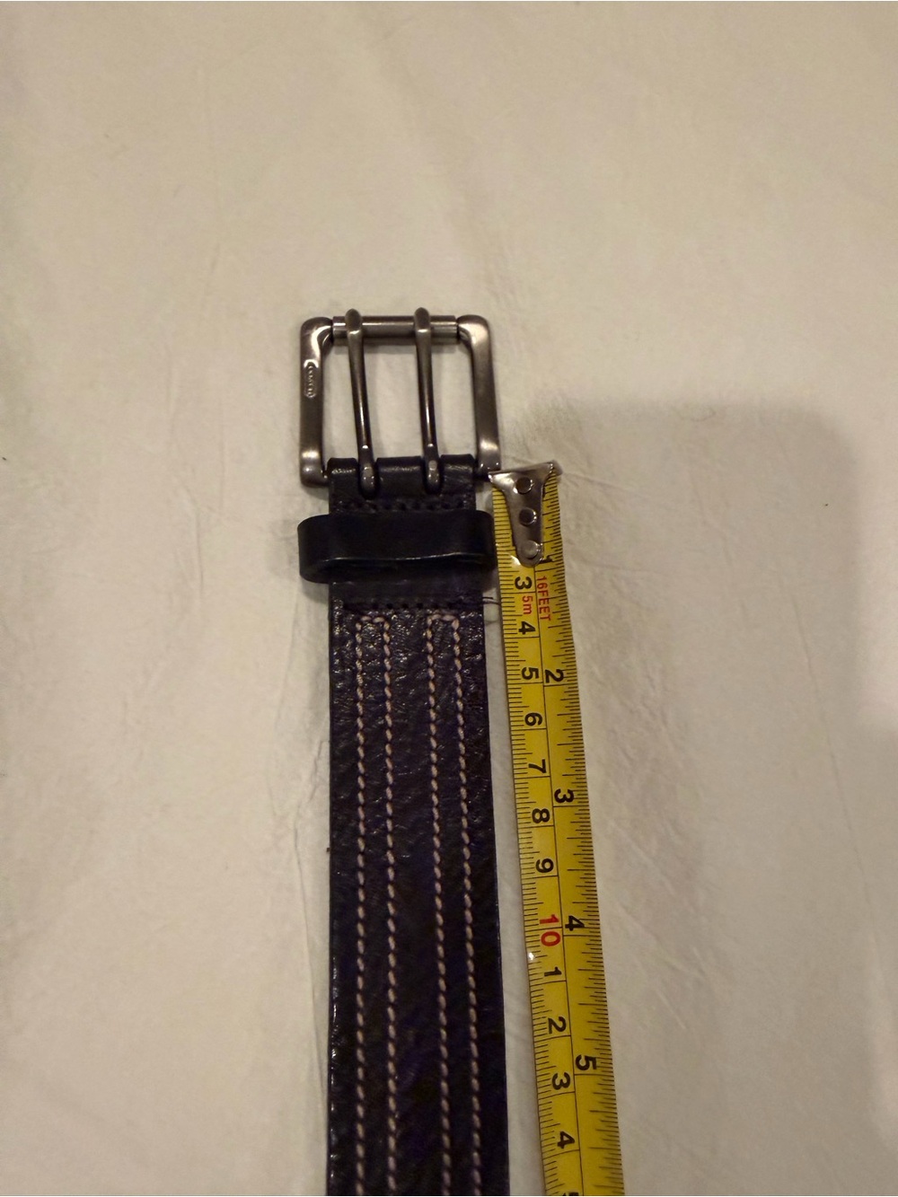 Women’s Coach Black Leather Belt with Contrast Stitching - Picture 4 of 6